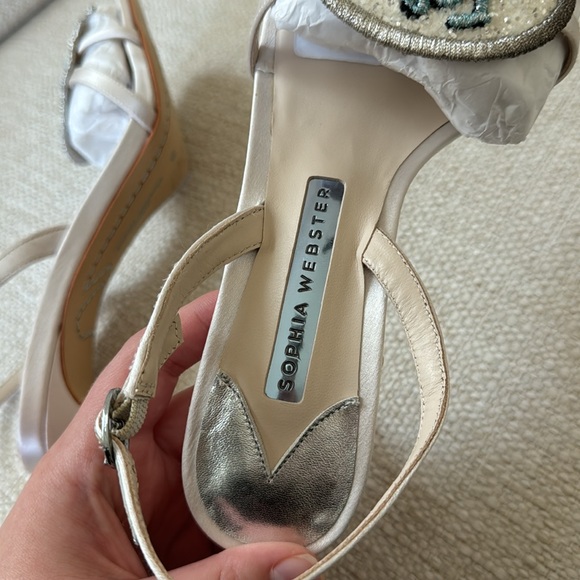 SOPHIA WEBSTER Satin Wifey For Lifey Classy Bridal Wedding Heels 85mm, Size 7 - Picture 10 of 12